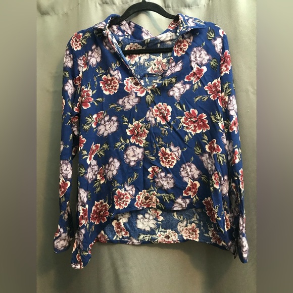 Leith v-neck long sleeve floral print blouse size xs - Picture 1 of 3